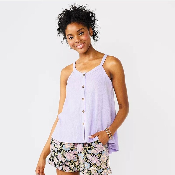 SO Goods For Life Medium Purple Flowing Tunic Ribbed Tank Soft Stretch
L - Picture 1 of 13